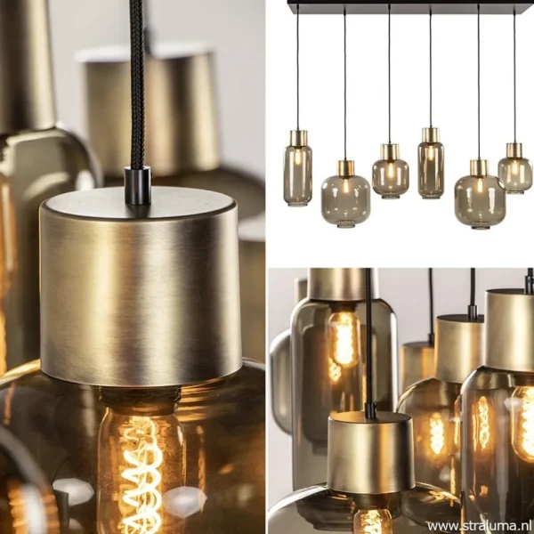 hanglamp_lett_l_zwartbron_2.webp Store Straluma Hanglamp Lett 6L zwart/brons+glas smoke