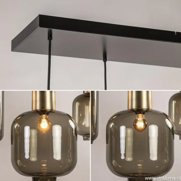 hanglamp_lett_l_zwartbron_3.webp Store Straluma Hanglamp Lett 6L zwart/brons+glas smoke