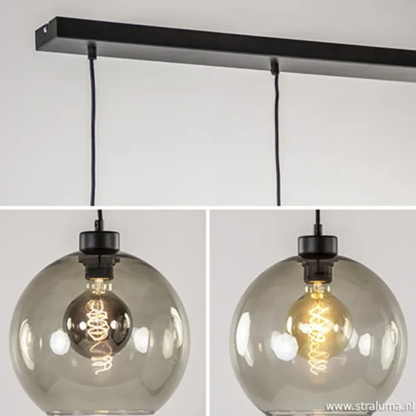 hanglamp_lichts_balk_zwar_3.webp Sale Straluma Hanglamp 4-lichts balk zwart + smoke glas 25cm