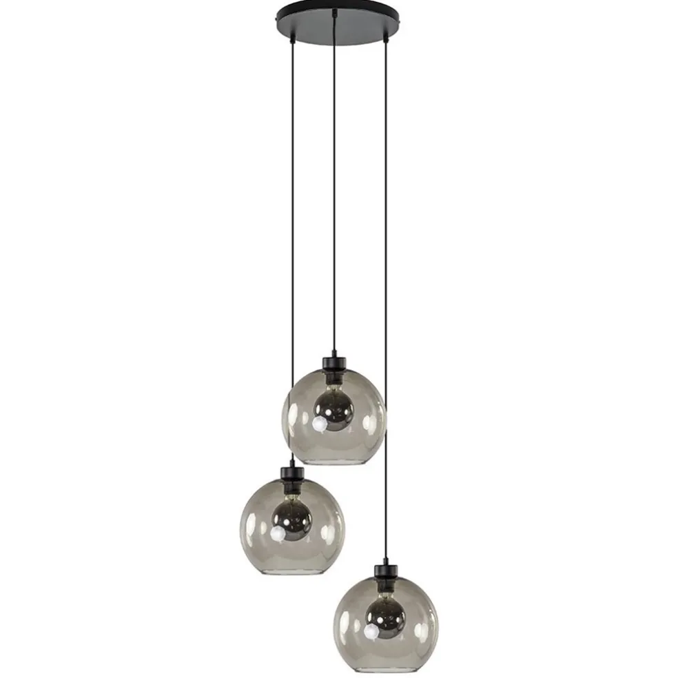 hanglamp_lichts_rond_glas_0.webp Best Sale Straluma Hanglamp 3-lichts rond glas smoke 25 cm