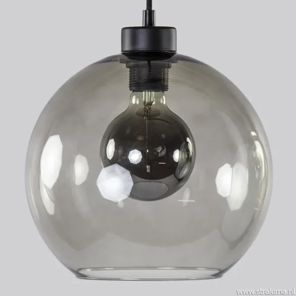 hanglamp_lichts_rond_glas_2.webp Best Sale Straluma Hanglamp 3-lichts rond glas smoke 25 cm