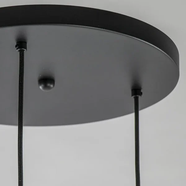 Store Straluma Hanglamp 3-lichts rond zwart met goud gradient glas