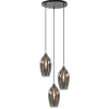 Store Straluma Hanglamp Lukaro 3-L antiek brons + smoke glas