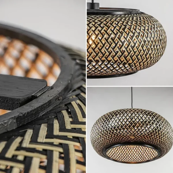 hanglamp_maze_bamboezwart_2.webp Cheap Straluma Hanglamp Maze bamboe/zwart 60cm