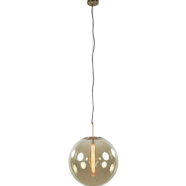 Cheap Straluma Hanglamp Medina 48cm messing + amber glas