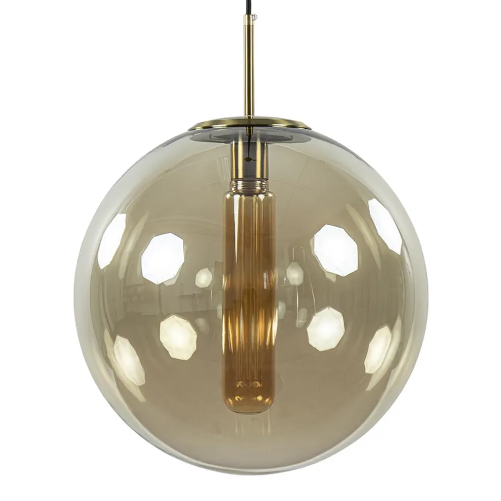 hanglamp_medina_satin_gol_0.webp Best Sale Straluma Hanglamp Medina satin gold/amber glas 40cm