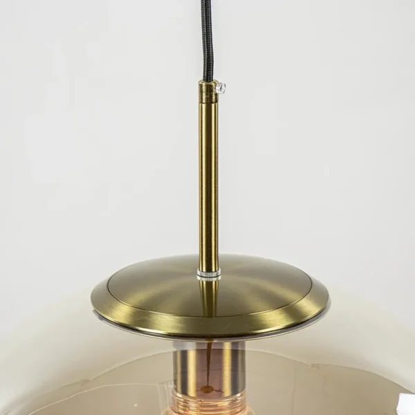 Best Sale Straluma Hanglamp Medina satin gold/amber glas 40cm