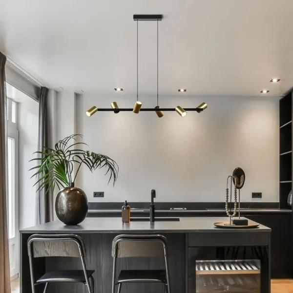 hanglamp_met_spots_lichts_4.webp Best Straluma Hanglamp met spots 6-lichts zwart/goud