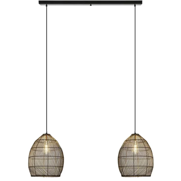hanglamp_meya_lichts_zwar_1.webp Flash Sale Straluma Hanglamp Meya 2-lichts zwart/goud met balk