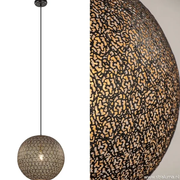 hanglamp_oronero_bol_zwar_1-1.webp Sale Straluma Hanglamp Oronero bol zwart/goud 40cm