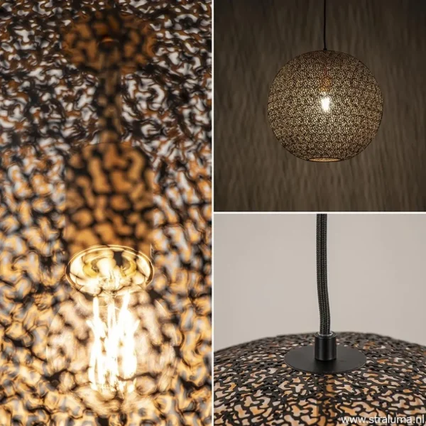hanglamp_oronero_bol_zwar_3-2.webp Flash Sale Straluma Hanglamp Oronero bol zwart/goud 50cm