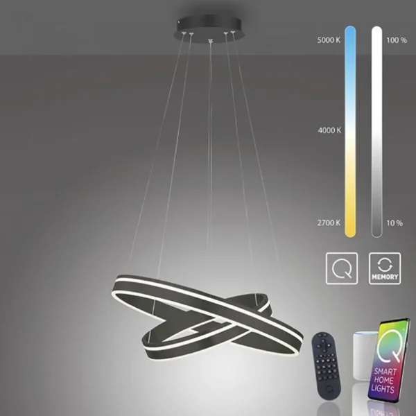Clearance Straluma Hanglamp Q-Vito dubbel zwart + remote cct