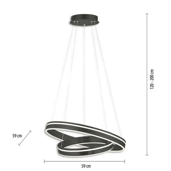 Clearance Straluma Hanglamp Q-Vito dubbel zwart + remote cct