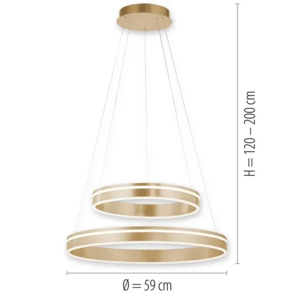 Cheap Straluma Hanglamp Q-Vito dubbele ring gold smart