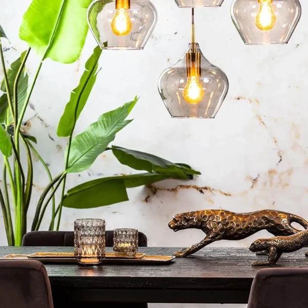 hanglamp_rakel_l_rond_ant_4.webp Cheap Straluma Hanglamp Rakel 5L rond antiek brass + smoke glas