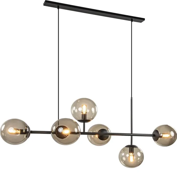 hanglamp_random_bol_l_zwa_1.webp Hot Straluma Hanglamp Random bol 6L zwart met smoke glas
