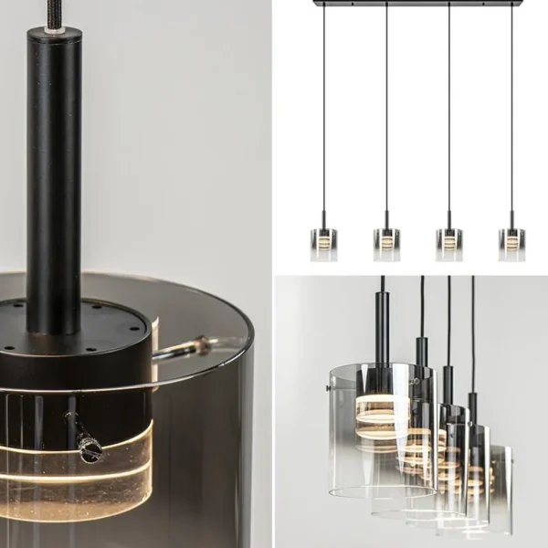 Outlet Straluma Hanglamp Salerno 4L zwart/gradient smoke