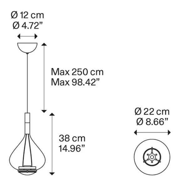 hanglamp_skyfall_klein_br_3.webp Store Straluma Hanglamp Sky-Fall klein brons