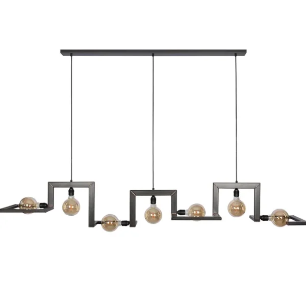 Clearance Straluma Hanglamp Tortona 7l 210 zwartstaal/koper