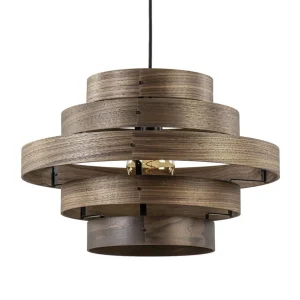 hanglamp_walnut_ringen_ho_0.webp Sale Straluma Hanglamp Walnut 6-ringen hout/zwart