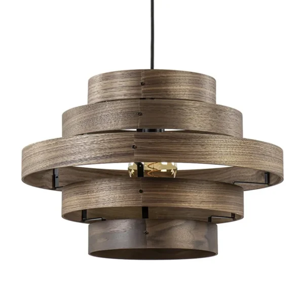 hanglamp_walnut_ringen_ho_0.webp Sale Straluma Hanglamp Walnut 6-ringen hout/zwart