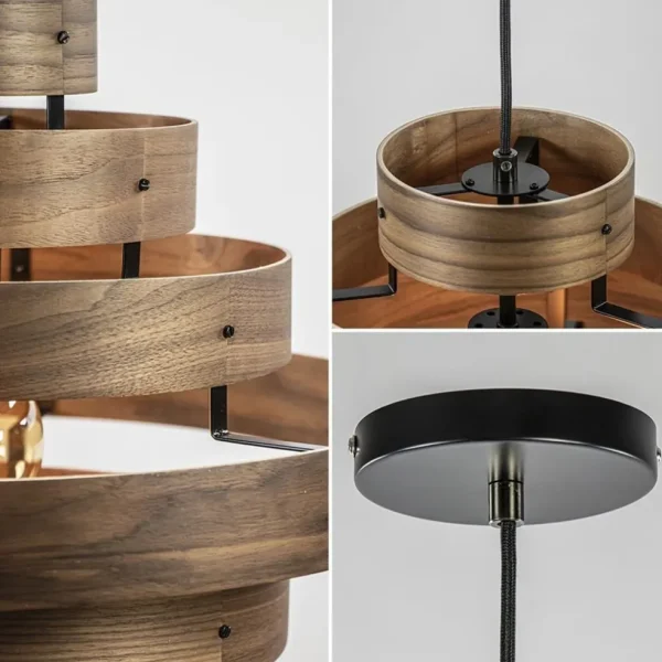 Online Straluma Hanglamp Walnut  zwart / walnoot hout
