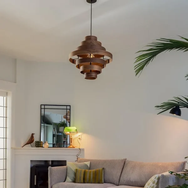 Online Straluma Hanglamp Walnut  zwart / walnoot hout