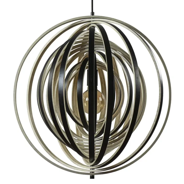 Shop Straluma Hanglamp Woody 59 zwart/naturel hout