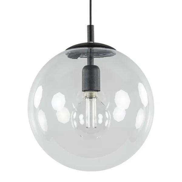 hanglamp_zwart_met_helder_0.webp Best Sale Straluma Hanglamp zwart met helder glazen bol 30 cm