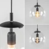 hanglamp_zwart_met_helder_3.webp Best Sale Straluma Hanglamp zwart met helder glazen bol 30 cm