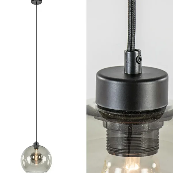 hanglamp_zwart_met_smoke__1-2.webp Cheap Straluma Hanglamp zwart met smoke glas 30cm