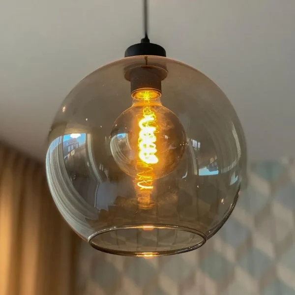 Discount Straluma Hanglamp zwart met smoke glas 25cm