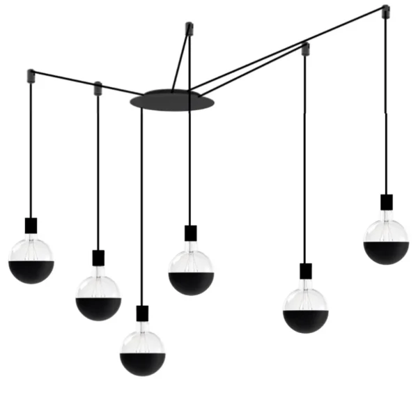 hanglamp_zwart_spin_met___0.webp Best Sale Straluma Hanglamp zwart Spin met 6 snoeren