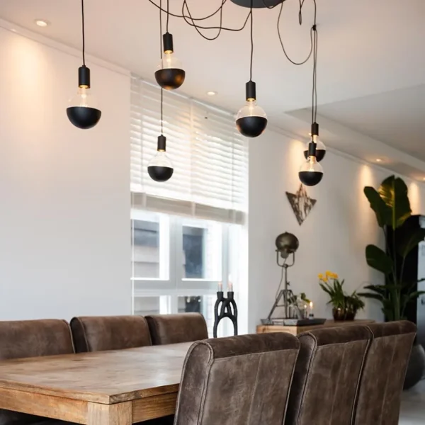 hanglamp_zwart_spin_met___4.webp Best Sale Straluma Hanglamp zwart Spin met 6 snoeren