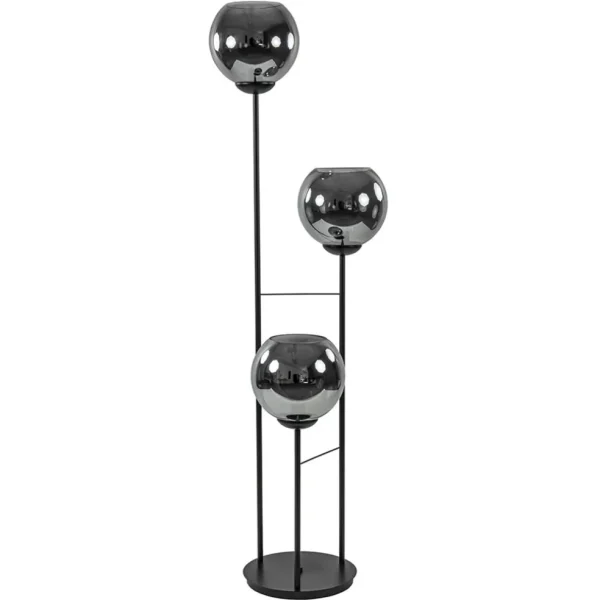 hotel_chique_lichts_vloer_0.webp Fashion Straluma Hotel chique 3-lichts vloerlamp zwart met smoke/titanium glas