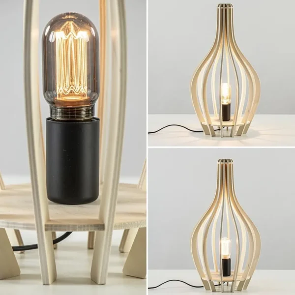 houten_tafellamp_kegel_na_3.webp Outlet Straluma Houten tafellamp kegel naturel met zwart