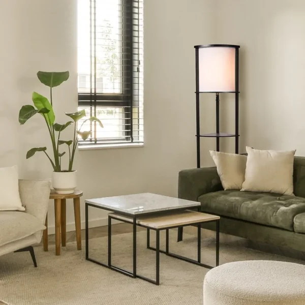 houten_vloerlamp_zwart_me_4.webp Best Straluma Houten vloerlamp zwart met beige kap