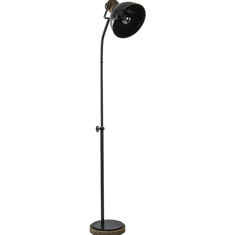 Shop Straluma Industrieel landelijke vloerlamp Jody zink met hout