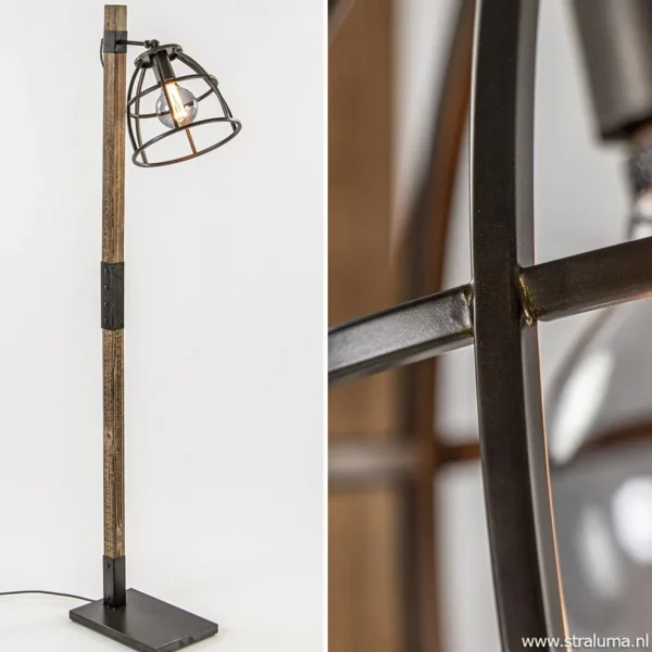 industrieel_landelijke_vl_1-1.webp Best Sale Straluma Industrieel landelijke vloerlamp Matrix hout met metalen korf