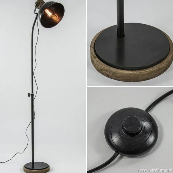 industrieel_landelijke_vl_1.webp Shop Straluma Industrieel landelijke vloerlamp Jody zink met hout