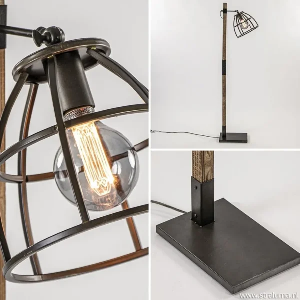 industrieel_landelijke_vl_2-1.webp Best Sale Straluma Industrieel landelijke vloerlamp Matrix hout met metalen korf