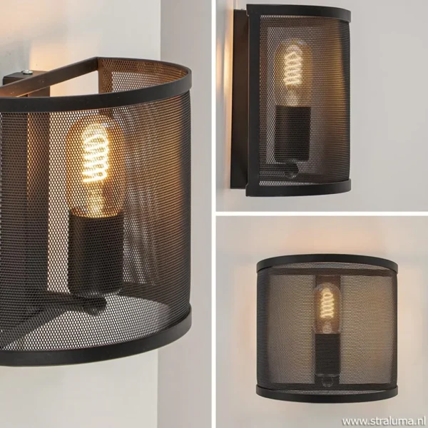 industrieel_landelijke_wa_1.webp Best Straluma Industrieel landelijke wandlamp met gaas