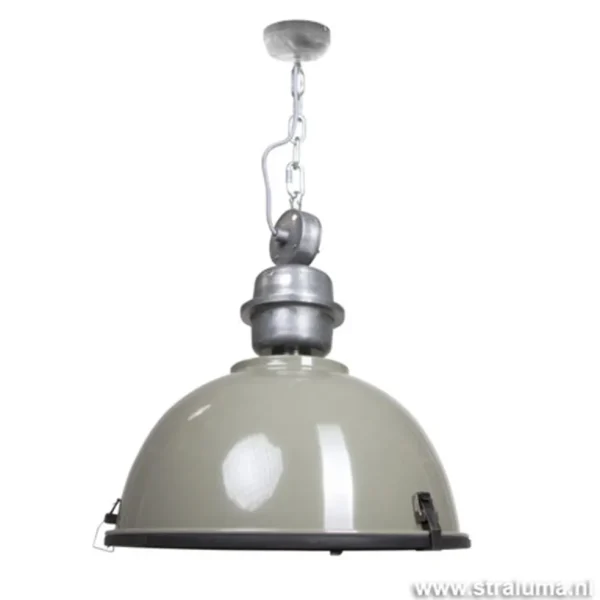 industriele_hanglamp_olij_1.webp Online Straluma Industriele hanglamp olijf metaal Bikkel