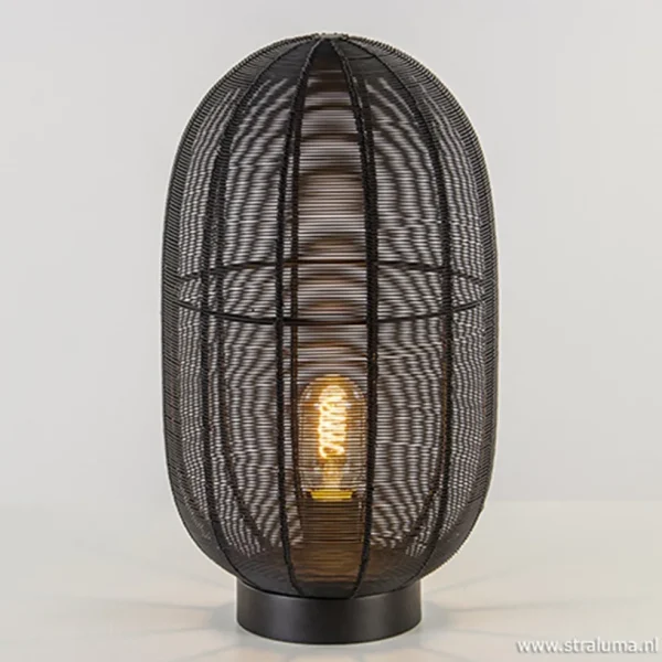 Clearance Straluma Industriële draad tafellamp Ophra zwart