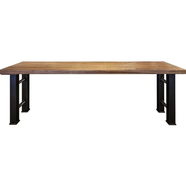 industrile_eettafel_recht_1.webp Online Straluma Industriële eettafel rechthoekig blad met metalen poot