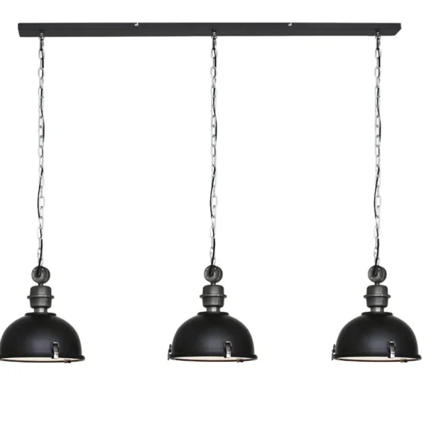 industrile_lichts_hanglam_0.webp Outlet Straluma Industriële 3-lichts hanglamp bikkel mat zwart