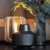 Cheap Straluma Industriële tafellamp houten kooi met mat zwart