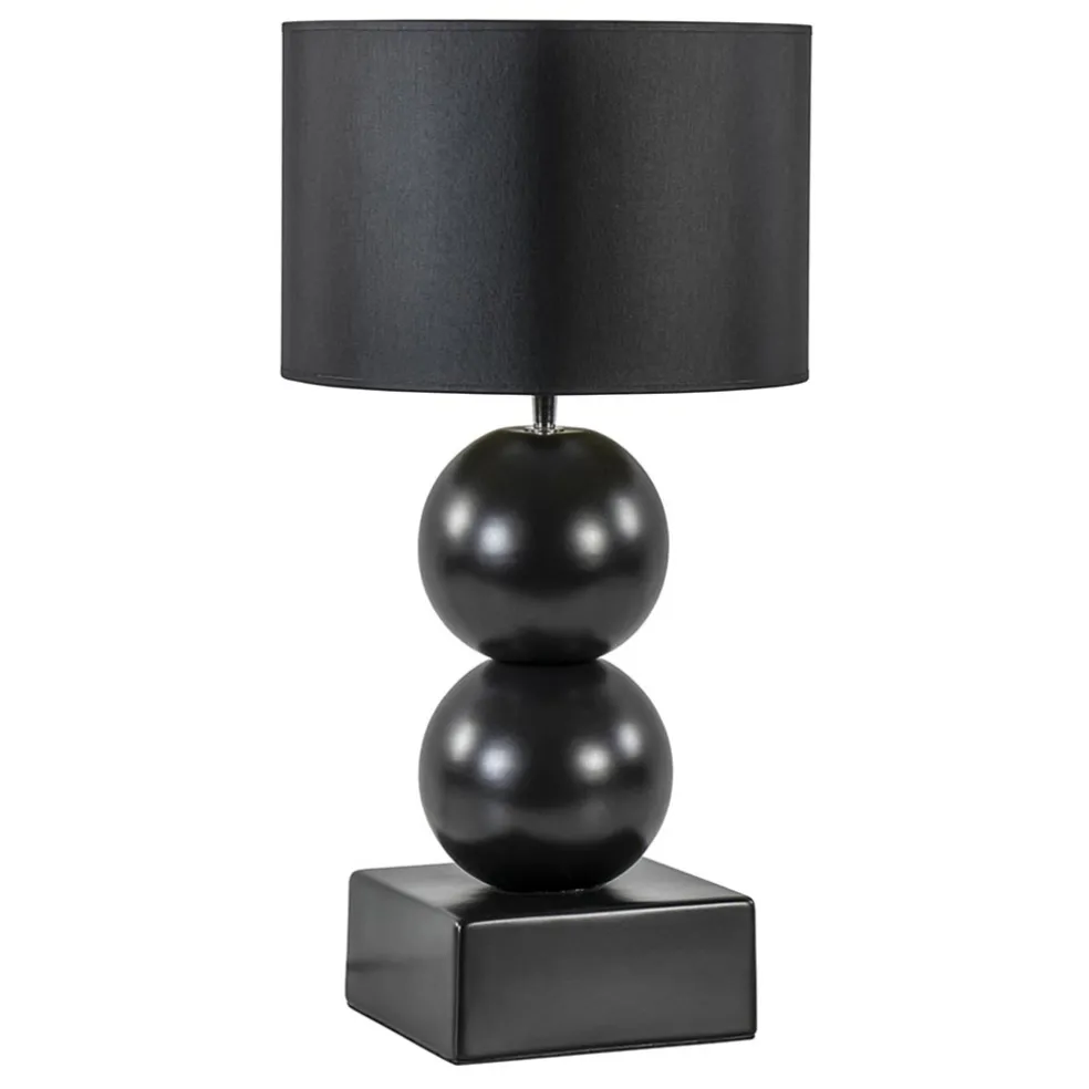 keramieken_tafellamp_boll_0.webp Outlet Straluma Keramieken tafellamp bollen zwart met kap