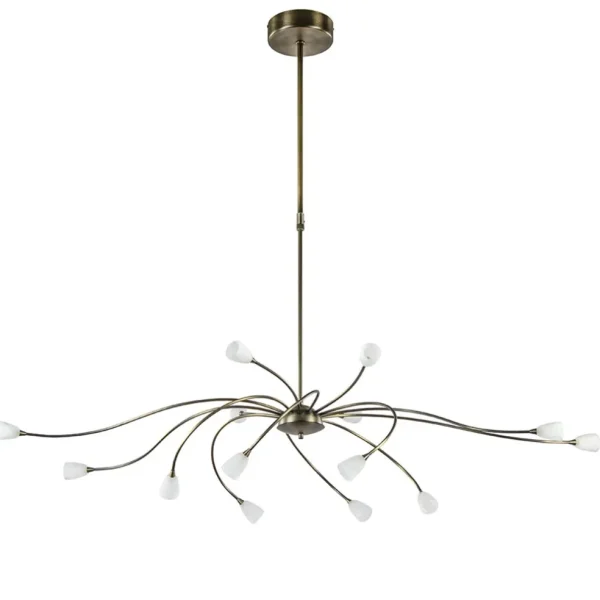 Cheap Straluma Klassieke eettafelhanglamp brons met wit glas dim to warm