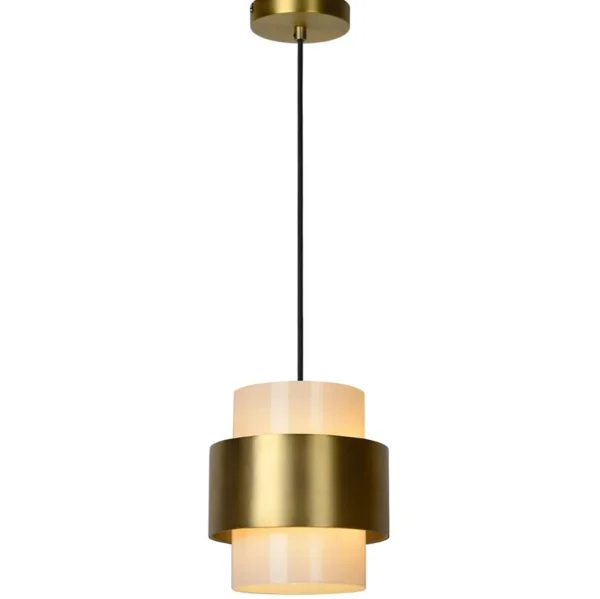 klassieke_hanglamp_goud_m_1.webp Cheap Straluma Klassieke hanglamp goud met opaal glazen kap